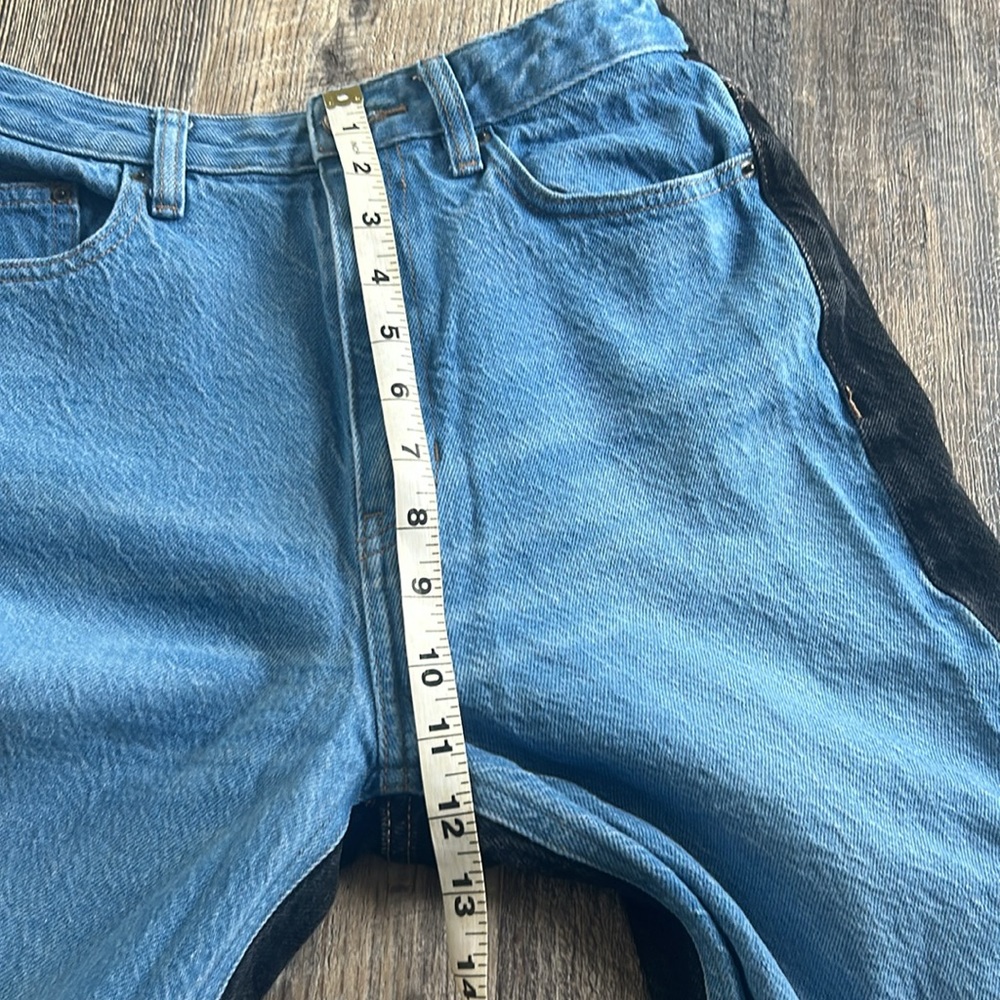 Pacsun Women's 26 Eco Black & Blue Two Tone High Waist Boyfriend Jeans - Picture 10 of 12